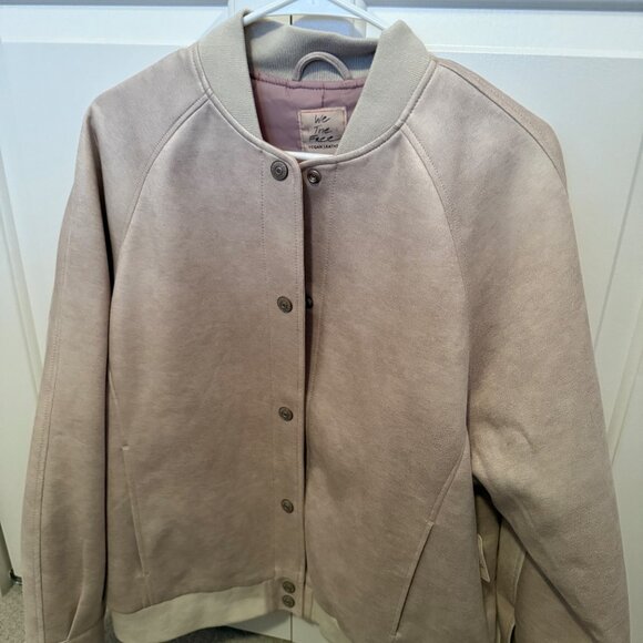 NWT Free People Wild Rose Faux Leather Bomber Jacket - Picture 2 of 5